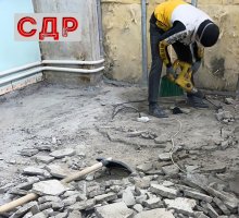 Демонтаж бетонной стяжки пола.