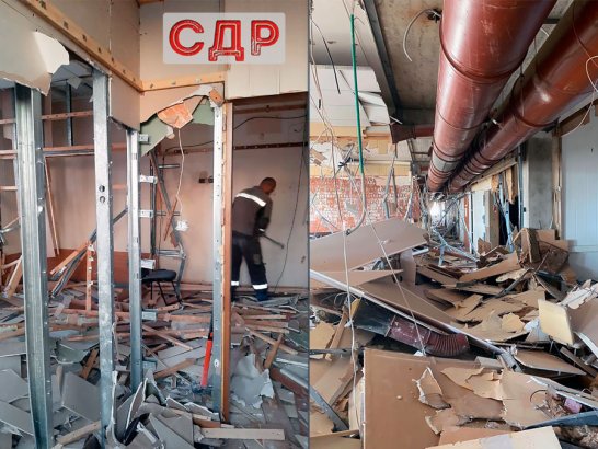 Демонтаж перегородок из гипсокартона.