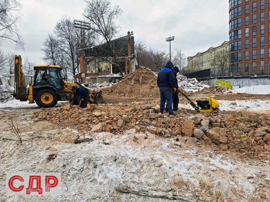 Трамбовка основания.
