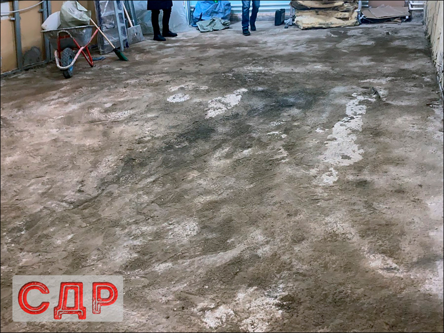 Демонтаж бетонной стяжки пола, результат.